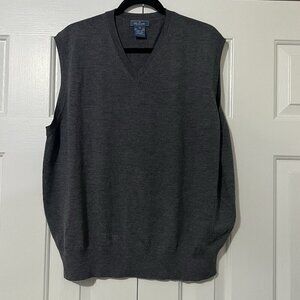 Faconnable Vest V Neck 100% Merino Wool Men’s XL Grey Business Casual EUC